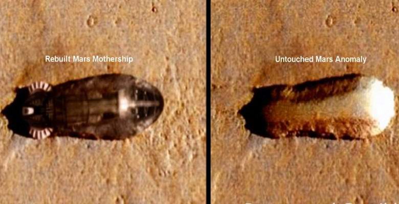 2 kilometrová hvězdná loď nalezená na fotografii Marsu