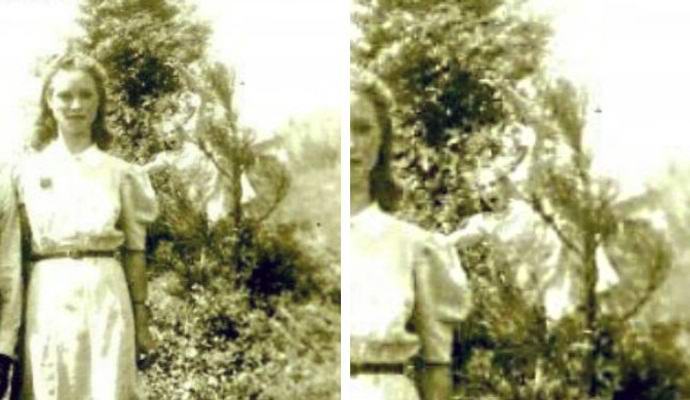Duch nalezený ve staré svatební fotografii