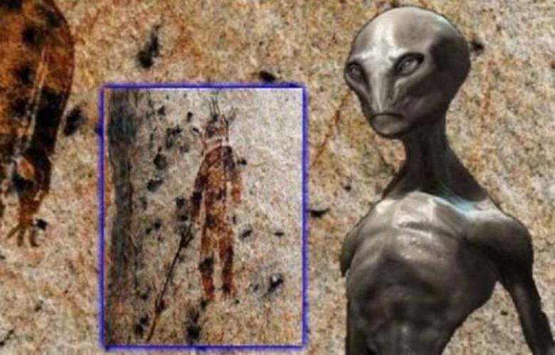 Skalní obrazy - petroglyfy dokazují kontakty starých lidí s mimozemšťany