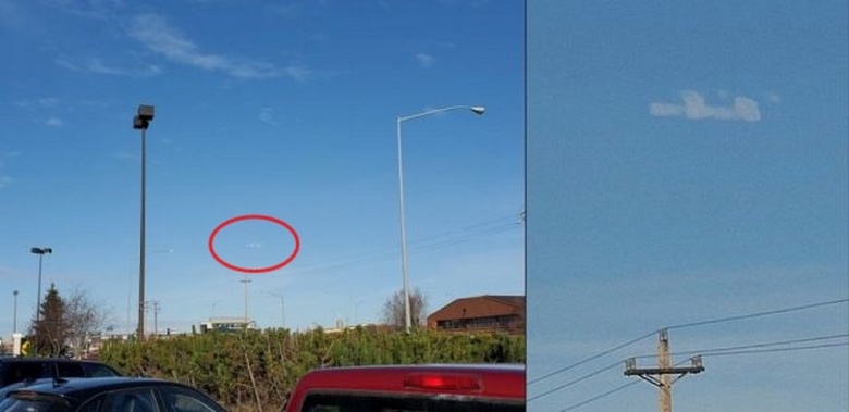 Mrak neobvyklého tvaru nad Aljaškou