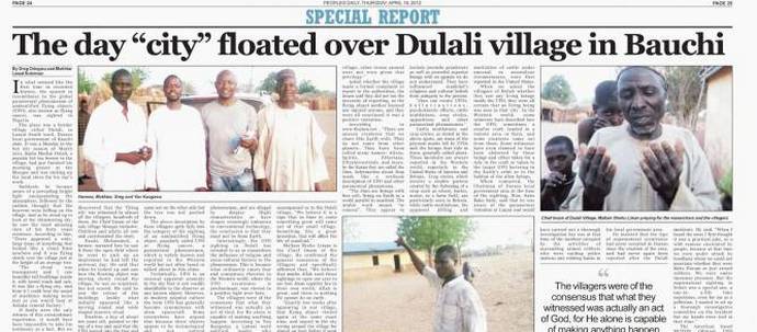 Stovky Afričanů viděly město vznášející se na obloze