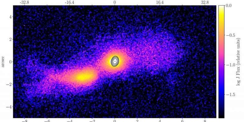 Je vyfotografována první fotografie paprsku na světě způsobená srážkou galaxií 