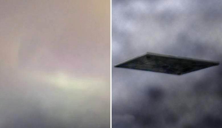 Pulzující obdélníková záře na obloze nad USA