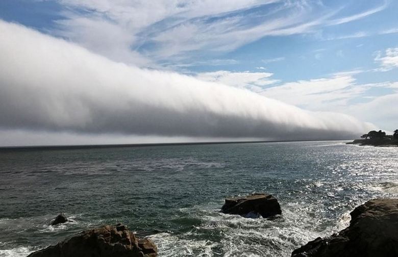 Roll cloud, strach, kalifornie, pláž, pláž