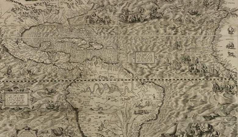 Na staré mapě byla nalezena mořská panna s UFO v ruce