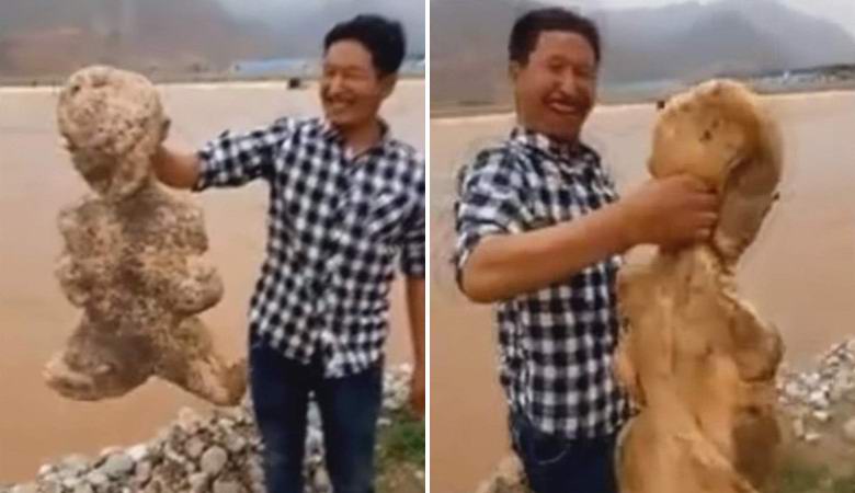 Míchající se humanoid vyplavený na břeh v Číně