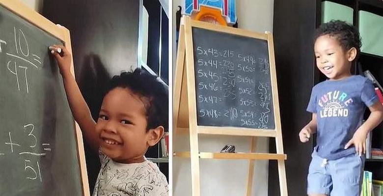 Tříleté dětské zázraky snadno řeší matematické problémy na střední škole.