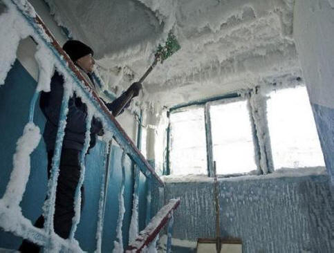 V Kazachstánu, minus 59 stupňů, doma, jako v mrazáku.