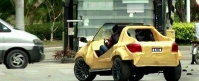 V Číně, vytištěné levné elektrické auto