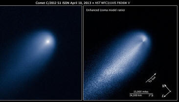Snímek Hubbleova dalekohledu Comet ISON