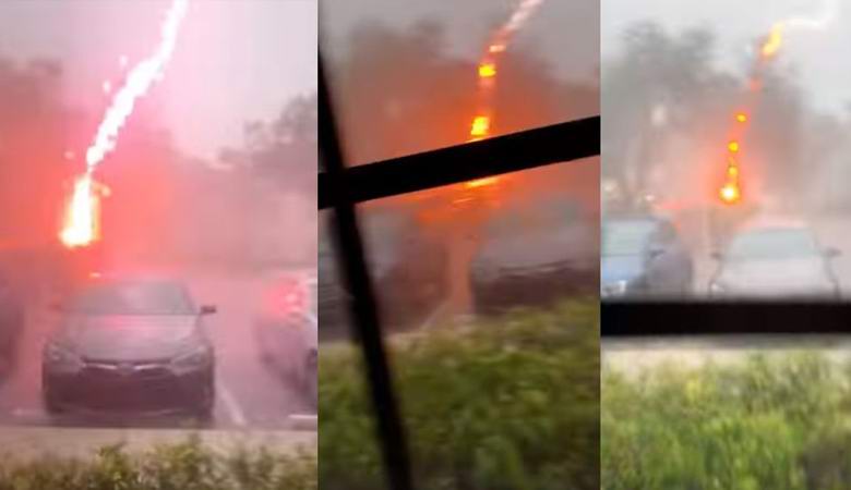 Velmi neobvyklý blesk zachycený na Floridě